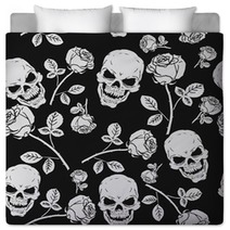 Roses And Skulls Seamless Pattern Bedding 88225880