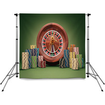 Roulette Wheel Chips. Clipping Path Included. Backdrops 70312237