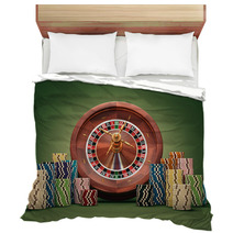 Roulette Wheel Chips. Clipping Path Included. Bedding 70312237
