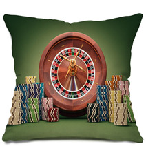 Roulette Wheel Chips. Clipping Path Included. Pillows 70312237