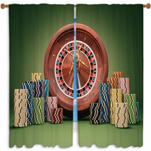 Roulette Wheel Chips. Clipping Path Included. Window Curtains 70312237