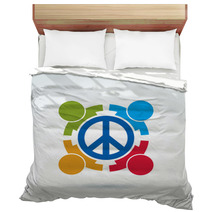 Round Antiwar Vector Icon, No War Symbol. People Of All National Bedding 67103589