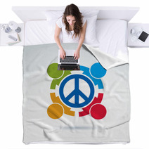 Round Antiwar Vector Icon, No War Symbol. People Of All National Blankets 67103589