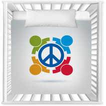Round Antiwar Vector Icon, No War Symbol. People Of All National Nursery Decor 67103589