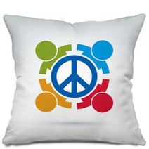 Round Antiwar Vector Icon, No War Symbol. People Of All National Pillows 67103589