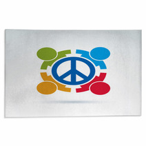 Round Antiwar Vector Icon, No War Symbol. People Of All National Rugs 67103589