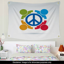 Round Antiwar Vector Icon, No War Symbol. People Of All National Wall Art 67103589