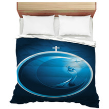 Round Christmas Icon Of Mary And Baby Jesus Bedding 64115695