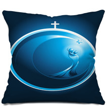 Round Christmas Icon Of Mary And Baby Jesus Pillows 64115695