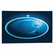 Round Christmas Icon Of Mary And Baby Jesus Rugs 64115695