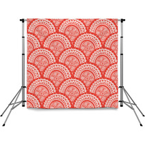 Round Red Patterns With Flowers Backdrops 67260675