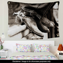 Row Of Rodeo Boots Spurs Wall Art 1734630