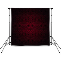 Royal Vintage Gothic Background In Dark Red And Black With A Classic Baroque Pattern Rococo Backdrops 199027980