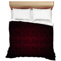 Royal Vintage Gothic Background In Dark Red And Black With A Classic Baroque Pattern Rococo Bedding 199027980