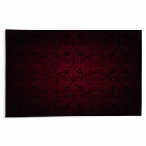 Royal Vintage Gothic Background In Dark Red And Black With A Classic Baroque Pattern Rococo Rugs 199027980