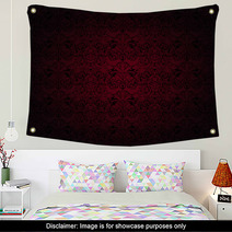 Royal Vintage Gothic Background In Dark Red And Black With A Classic Baroque Pattern Rococo Wall Art 199027980