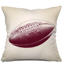 Rugby Ball Hand Drawn Vector Llustration Realistic Sketch Pillows 65490798