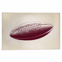 Rugby Ball Hand Drawn Vector Llustration Realistic Sketch Rugs 65490798