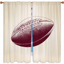 Rugby Ball Hand Drawn Vector Llustration Realistic Sketch Window Curtains 65490798
