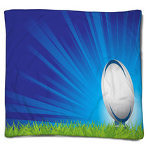 Rugby Ball On Grass Blankets 22977440