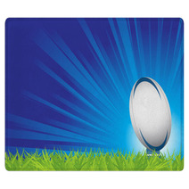 Rugby Ball On Grass Rugs 22977440