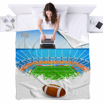 Rugby Ball On Stadium Blankets 64224008