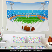 Rugby Ball On Stadium Wall Art 64224008