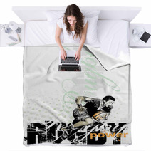 Rugby Player Football Poster Blankets 20658039