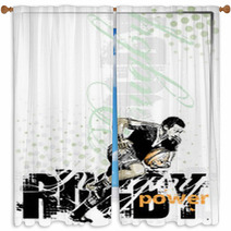 Rugby Player Football Poster Window Curtains 20658039