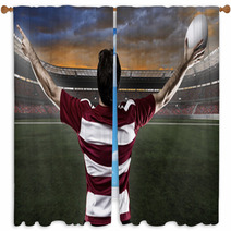 Rugby Player Window Curtains 59289394