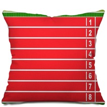 Running Track Finish Line Top View Pillows 67325547