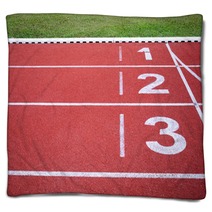 Running Track Numbers One Two Three In Stadium Blankets 48925630