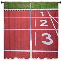 Running Track Numbers One Two Three In Stadium Window Curtains 48925630