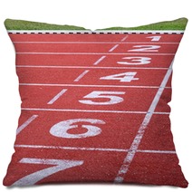 Running Track, Start And Finish Line Pillows 64276701