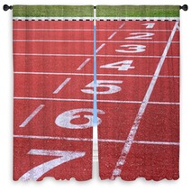 Running Track, Start And Finish Line Window Curtains 64276701