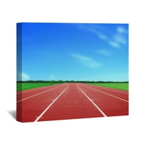 Running Track Under Blue Sky Wall Art 63232291