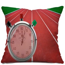 Running Tracks And Stop Watch Pillows 61652614