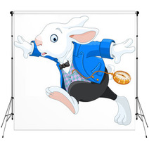Running White Rabbit Backdrops 62951845