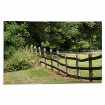 RURAL COUNTRYSIDE RUSTIC FENCE Rugs 68805036
