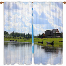 Rural landscape summer Window Curtains 67898897