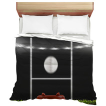 Rygby Ball Kicked To The Posts Bedding 34245615
