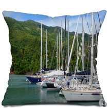 Sailboats In The Caribbean Pillows 31985403