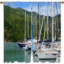 Sailboats In The Caribbean Window Curtains 31985403