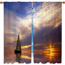 Sailing And Sunset Window Curtains 2025055