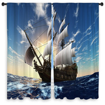 Sailing ship Window Curtains 33953512