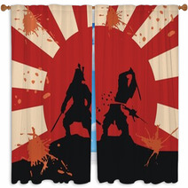 Samurai - Blood - Fight (epic Martial Art) Window Curtains 50701047