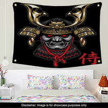 Samurai Helmet In Detailed Wall Art 59880523