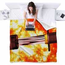 Samurai Katana 3D Artwork Blankets 59608247