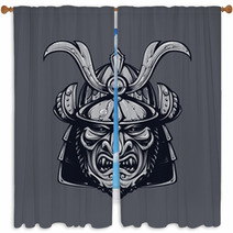 Samurai Mask Window Curtains 59194920