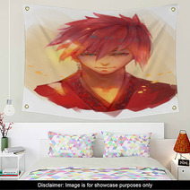 Samurai Red Hair Wall Art 228133431